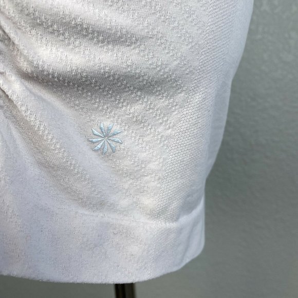 Athleta Womens Speedlight Racerback Tank Top M Medium Pale Pink Ruched Seamless - Picture 6 of 11